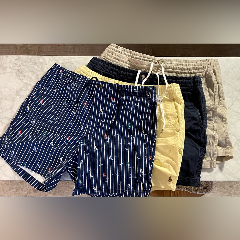 Men’s Polo Ralph Lauren Classic Fit drawstring sorts 6” inseam size XL. Lot of 5